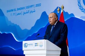 Samih Schukri ist der Außenminister von Ägypten und COP-Präsident., © Christophe Gateau/dpa