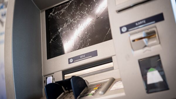 Ein gesprengter Geldautomat., © Matthias Balk/dpa/Symbolbild